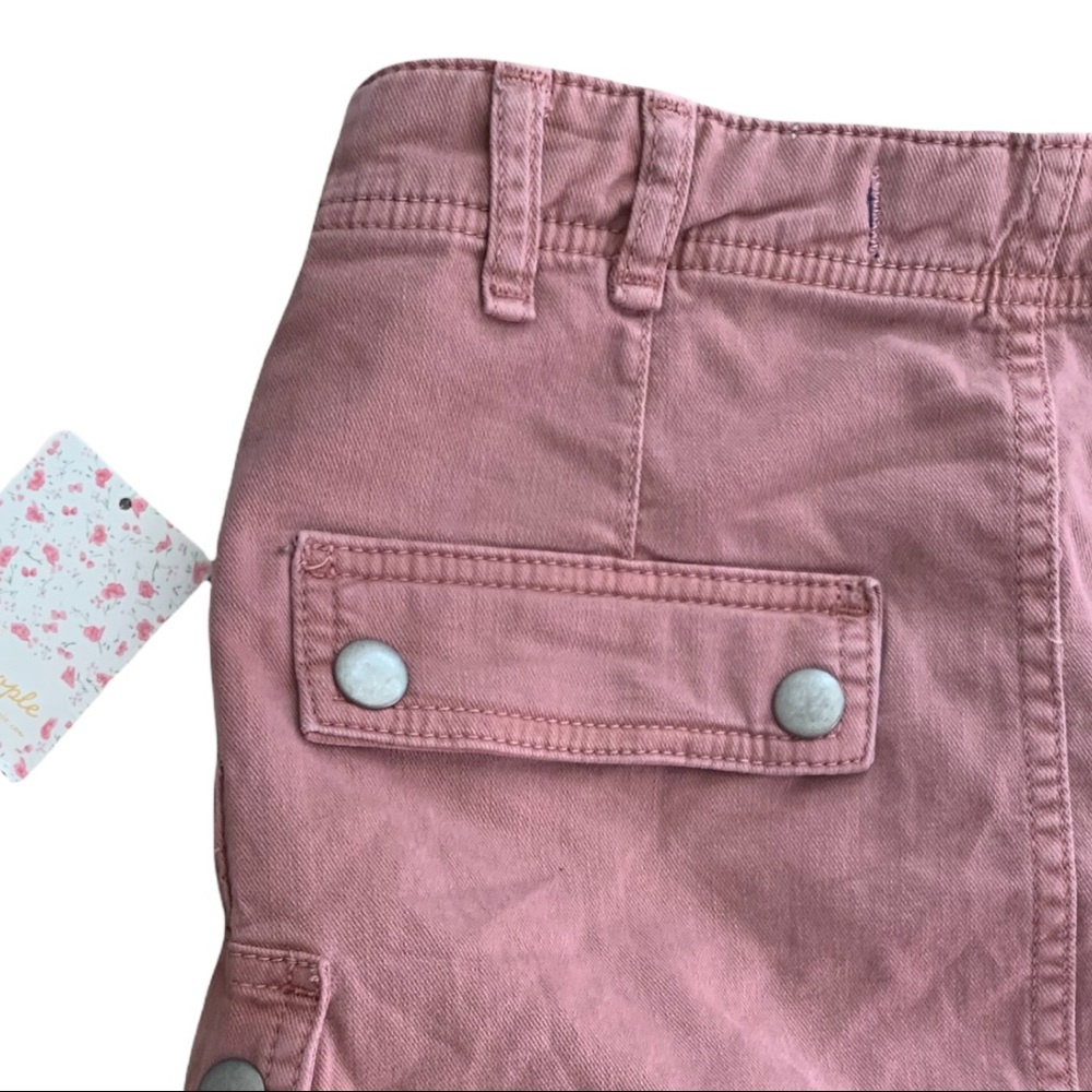 Free People Avenue Cotton Denim Mini Skirt Dusty Lilac Size 27 - Picture 9 of 10